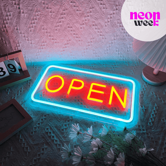 OPEN Neon Sign Business Decorations - Neon Week